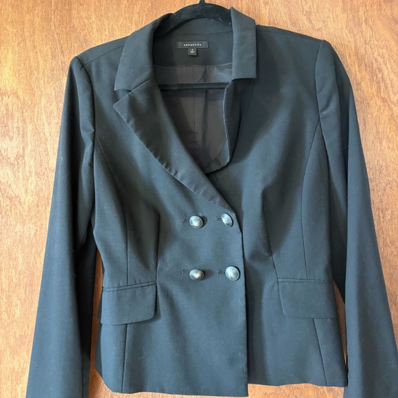 Semantiks Black Double-Breasted Blazer • Tailored Business Jacket • Size 8 - Picture 2 of 3